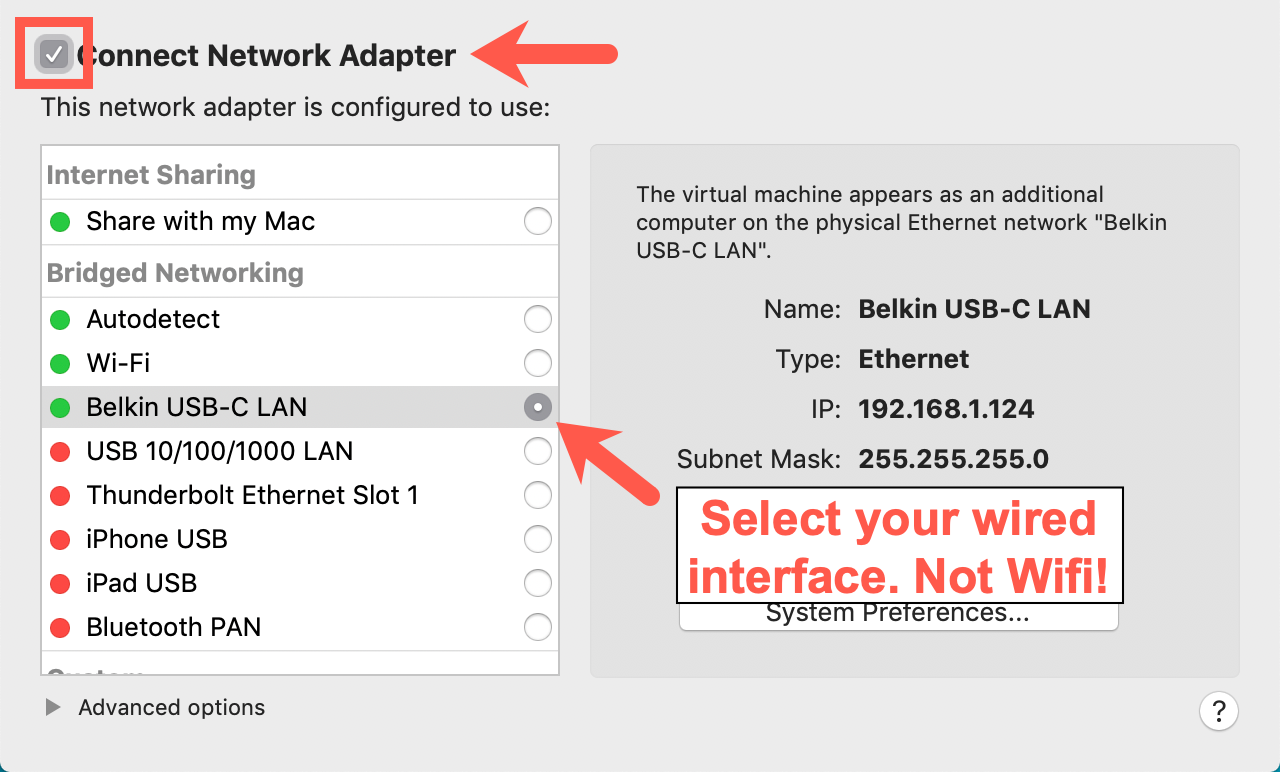 macOS VMware Fusion Connect Adapter