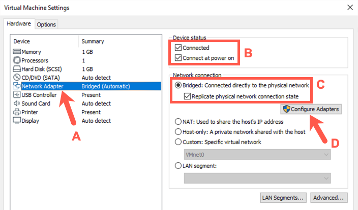 VMware Workstation Player Virtual Machine Settings