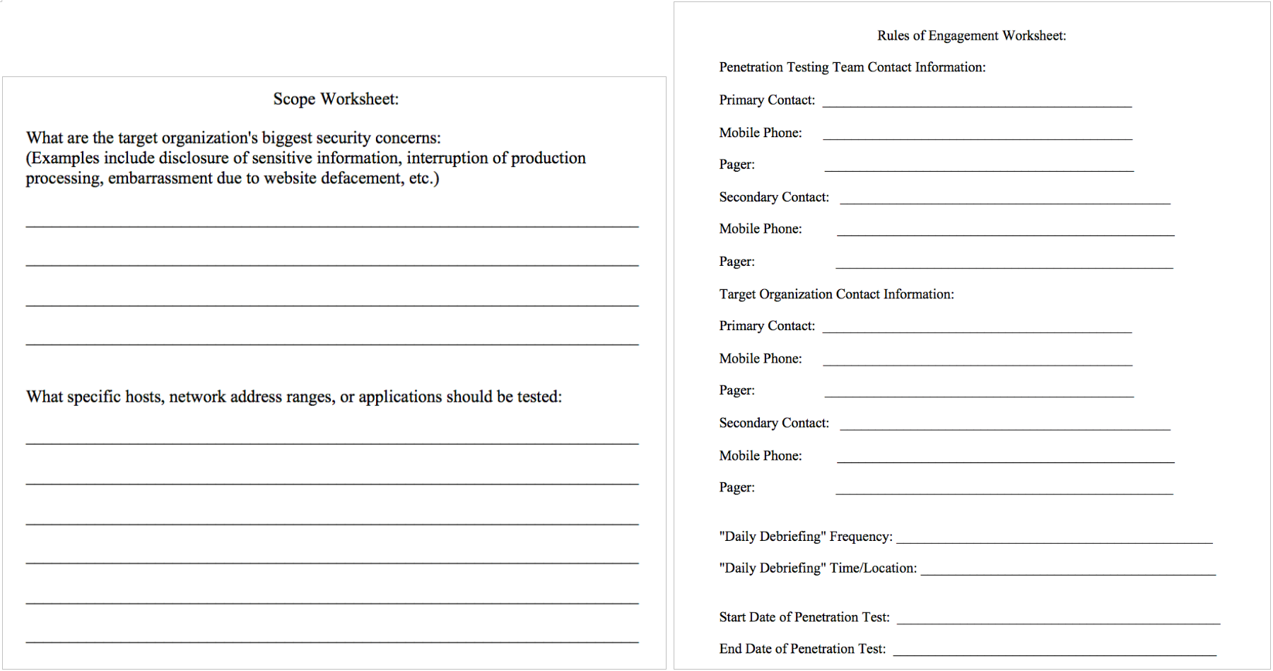 Rules_of_Engagement and Scope Worksheets