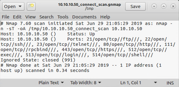 Viewing Grepable Nmap Output