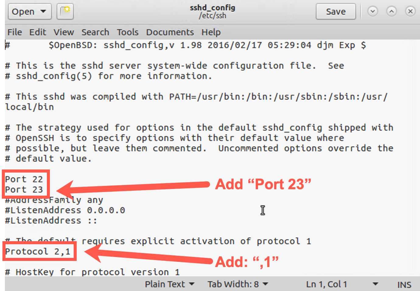 Updated sshd_config file
