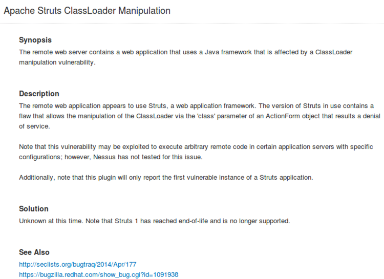 The Apache Struts ClassLoader Manipulation plugin