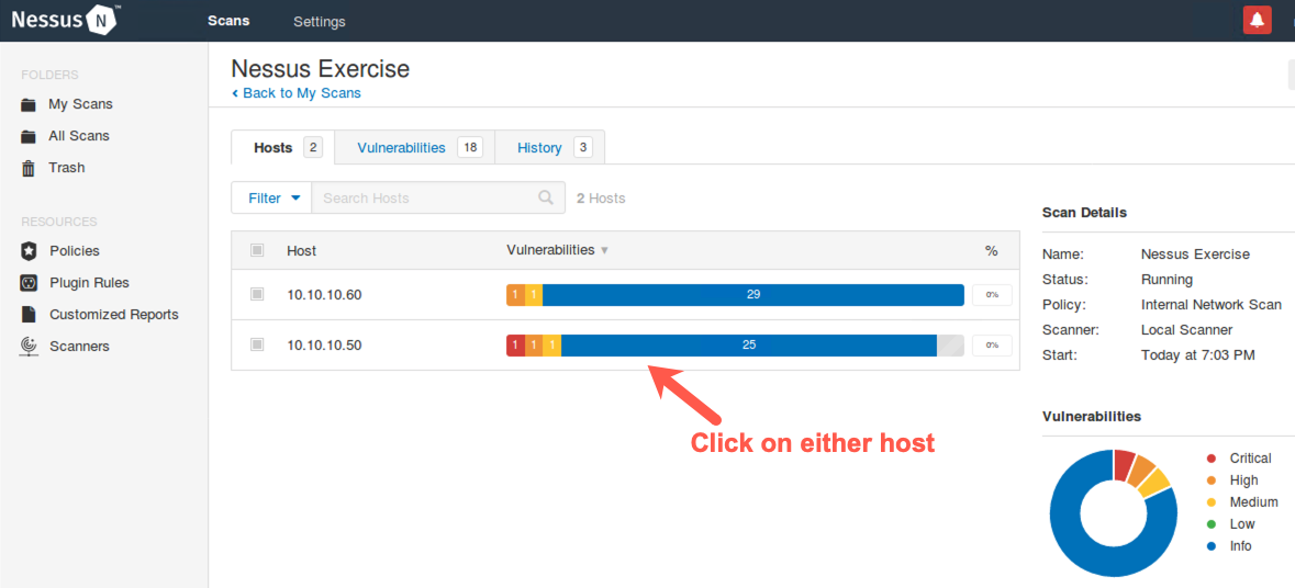 Real time monitoring, hosts tab