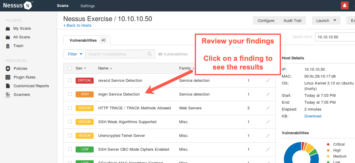 Individual hosts vulnerabilities