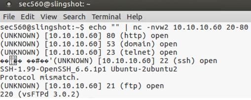 Banner grabbing against 10.10.10.60