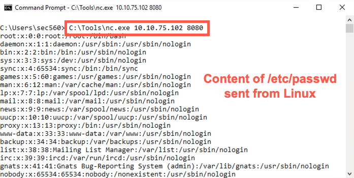 Moving a file with Netcat