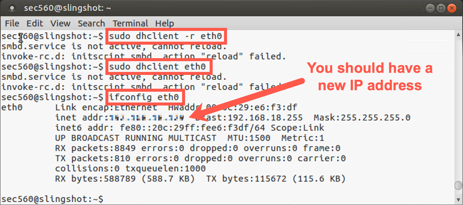 Confirm Linux IP Address Change