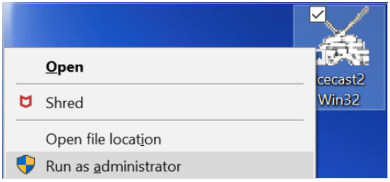 Run Icecast as Administrator