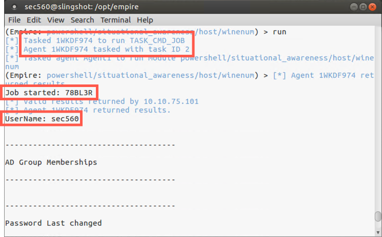 Using winenum module