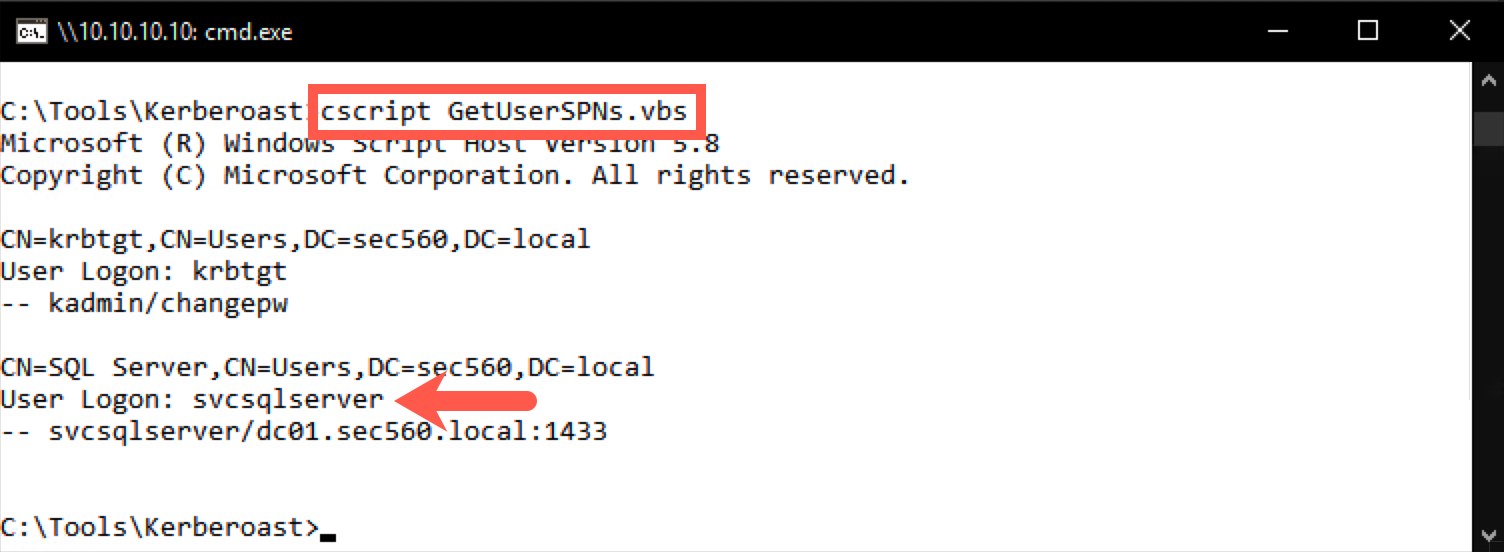 Running script to enumerate users