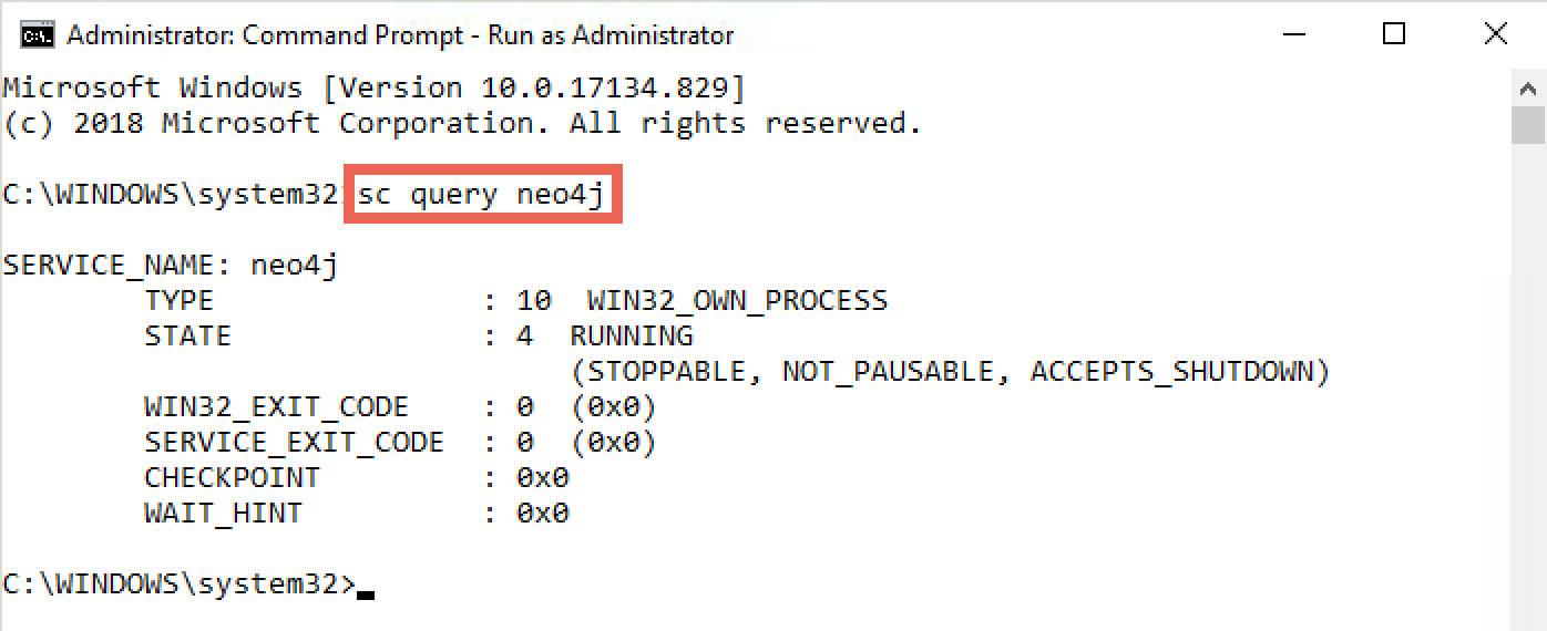 Query the neo4j service to make sure it is running