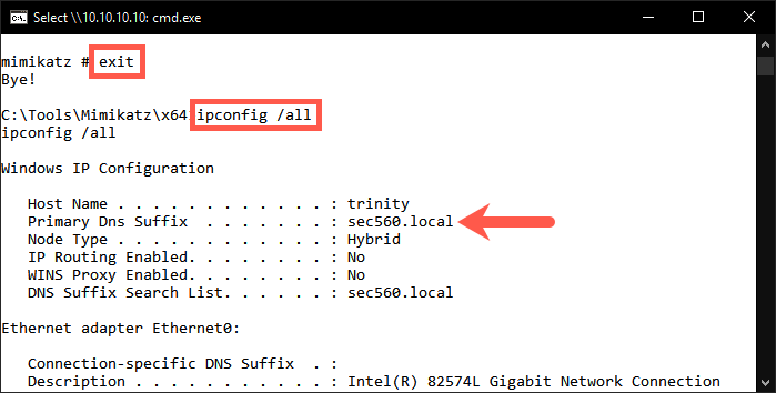 The Primary DNS Suffix is the FQDN we will be using