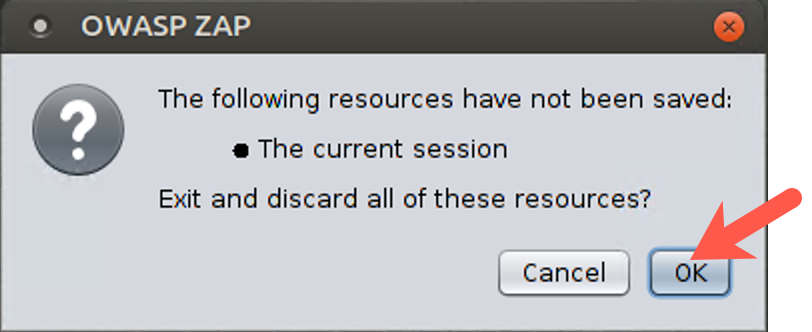 Exit and discard all current session resources