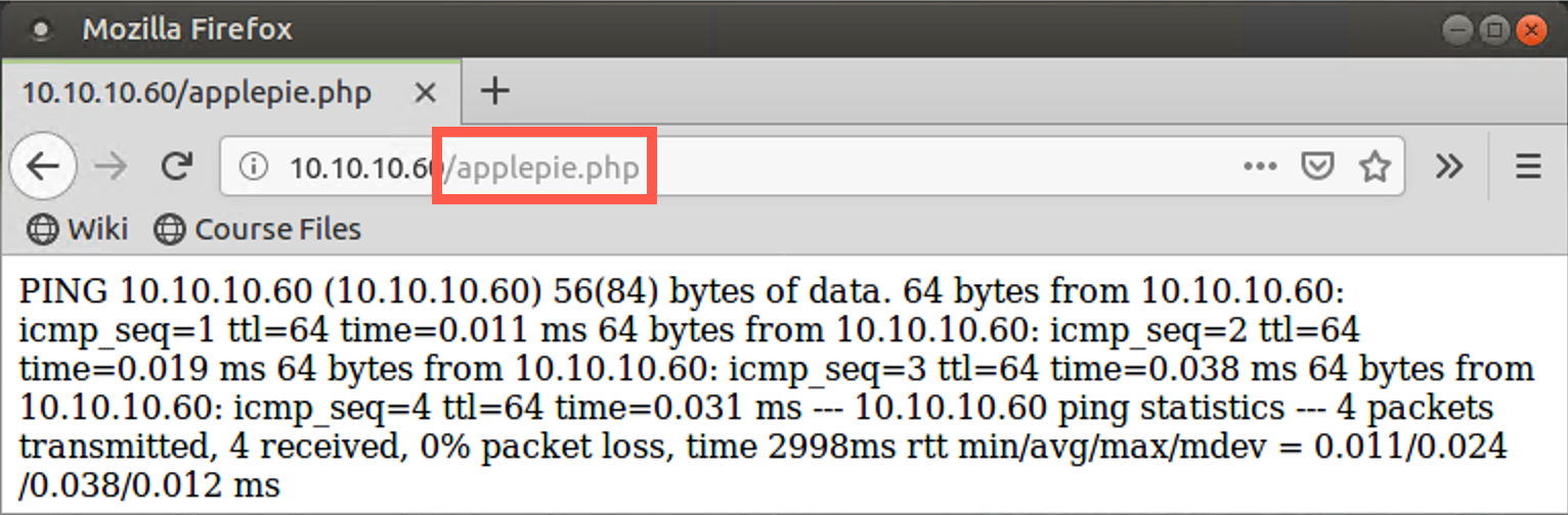 Ping output